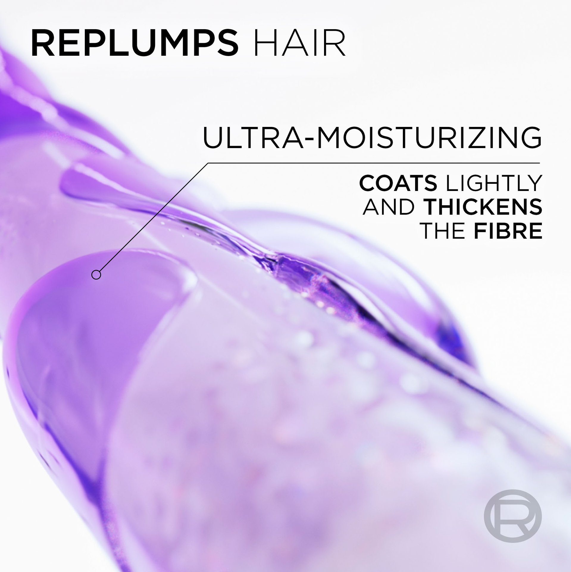 hair fiber coated with hyaluron plump moisturizing mask